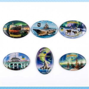 Металлический закатной магнит-открывашка «Мурманск»