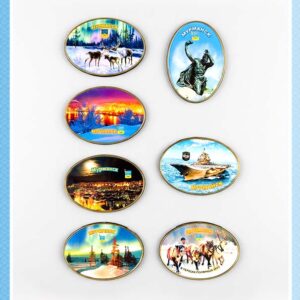 Акриловый магнит «Мурманская область» с золотым контуром