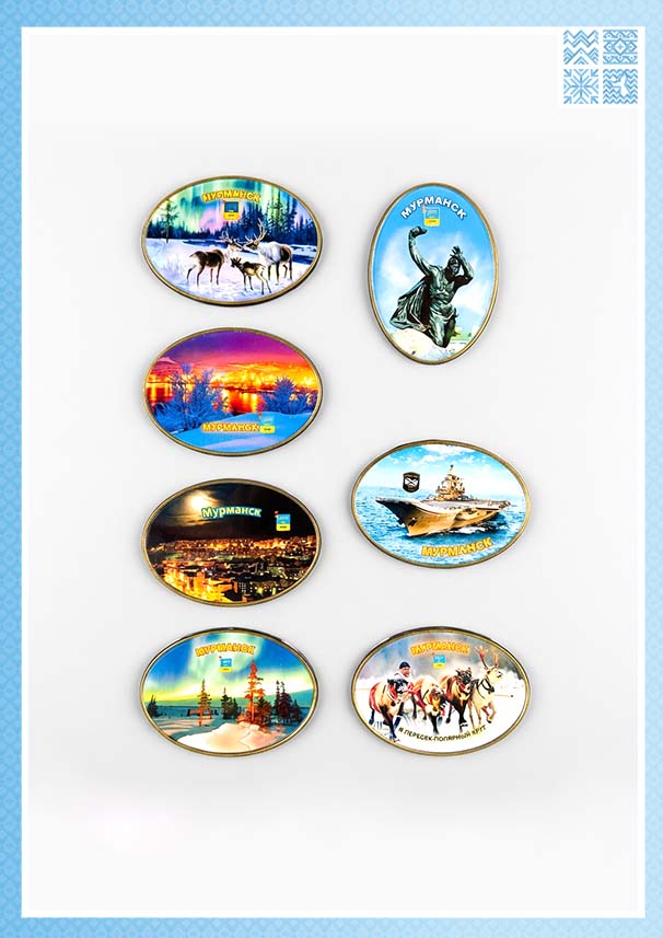 Акриловый магнит «Мурманская область» с золотым контуром