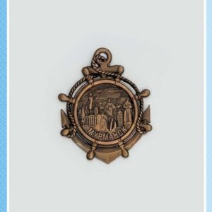 Магнит металлический «Якорь и штурвал Мурманска» (9x7.5 см)