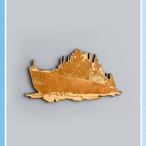 Фигурный деревянный магнит «Атомный ледокол Ямал»