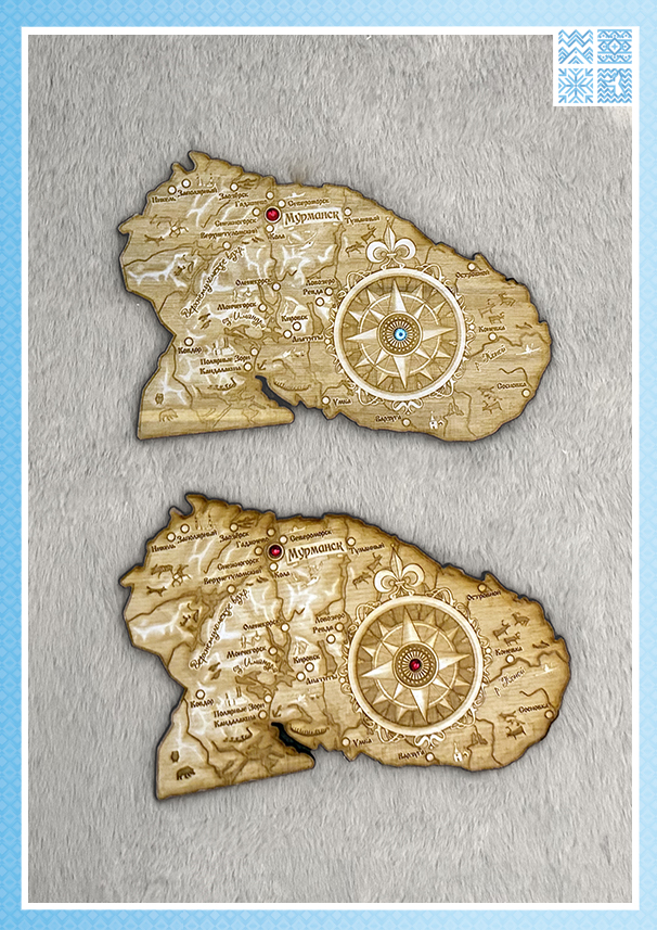 Фигурный деревянный магнит «Карта Кольского полуострова» — изображение 4