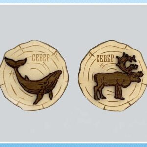 Деревянный магнит «Север»