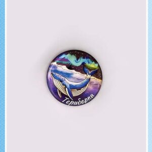 Эпоксидный магнит «Кит Териберки» на пробке