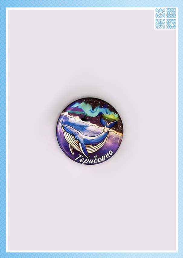 Эпоксидный магнит «Кит Териберки» на пробке