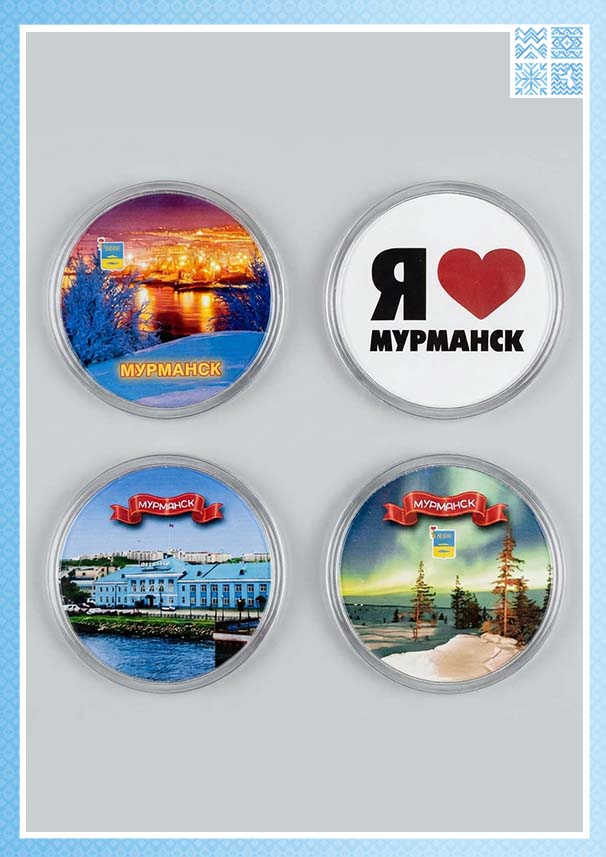 Серия круглых акриловых магнитов «Мурманск» (диаметр 66 мм) — изображение 2