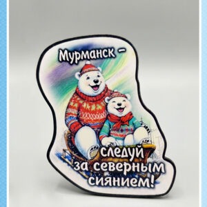 Фигурный магнит на пробковой основе «Следуй за северным сиянием!»