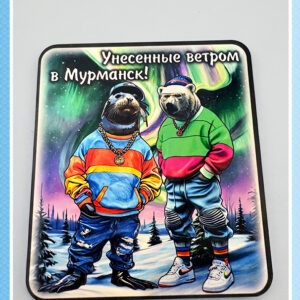 Магнит на пробковой основе «Унесённые ветром в Мурманск!»
