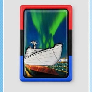 Магнит в рамке «Корабль и северное сияние»