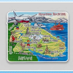Магнит металлический «Карта Кольского полуострова»